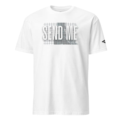 White Send Me Isaiah 6:8 UNCIVIL Soldier Black T-shirt with Uncivil Spear on the Left Sleeve