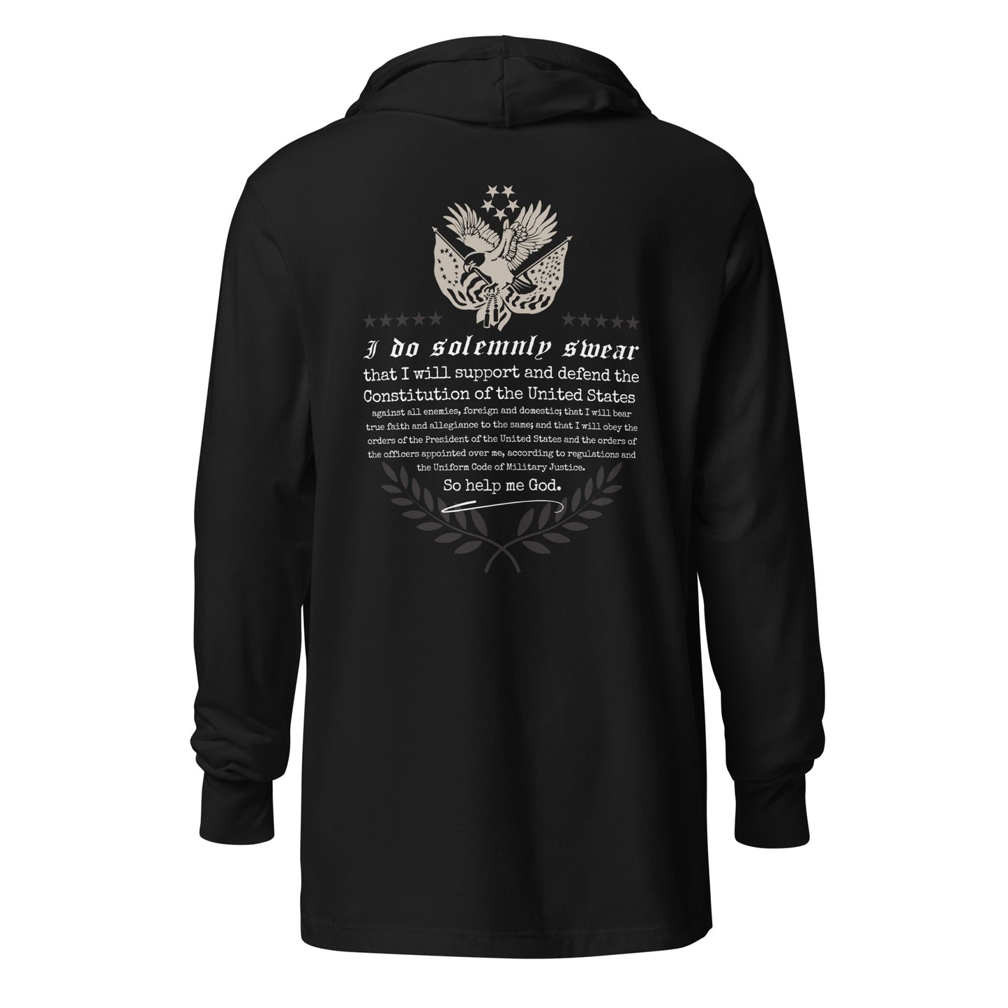 Black UNCIVIL Oaths of Enlistment Hooded Long-Sleeve Tee