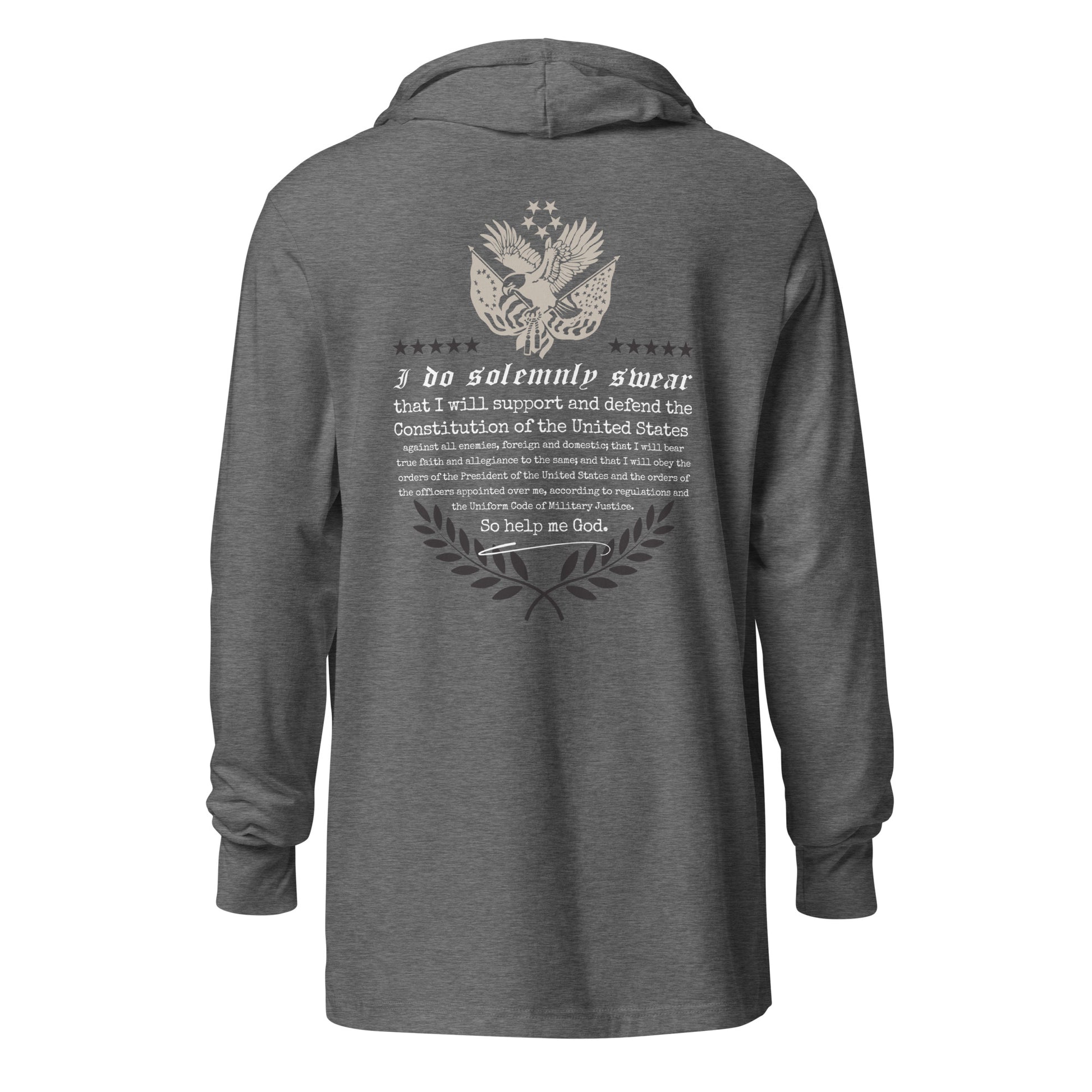 Grey Triblend UNCIVIL Oaths of Enlistment Hooded Long-Sleeve Tee