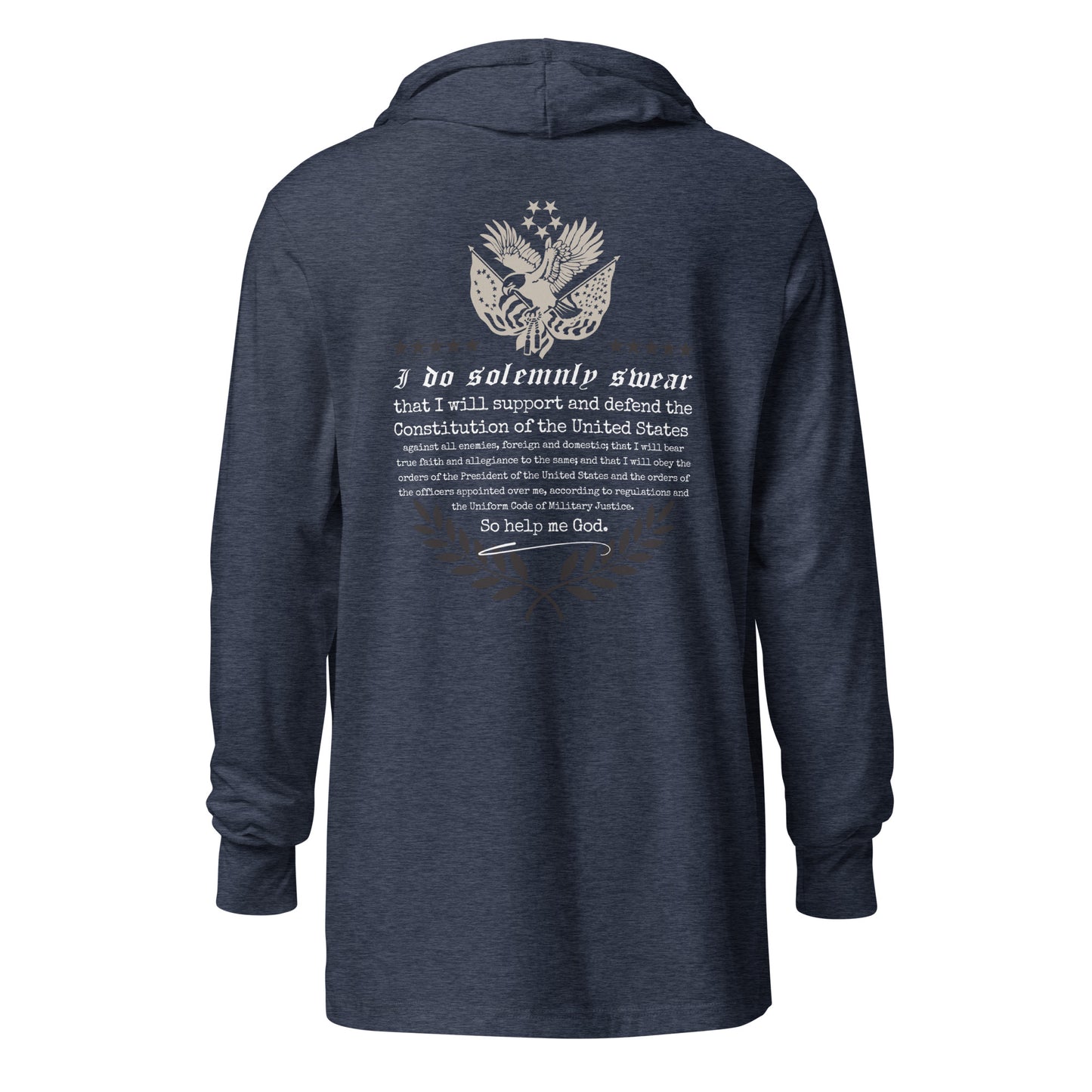 Heather Navy Blue UNCIVIL Oaths of Enlistment Hooded Long-Sleeve Tee