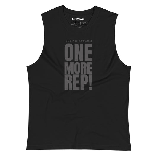 One More Rep Unisex Muscle Tee for workout motivation