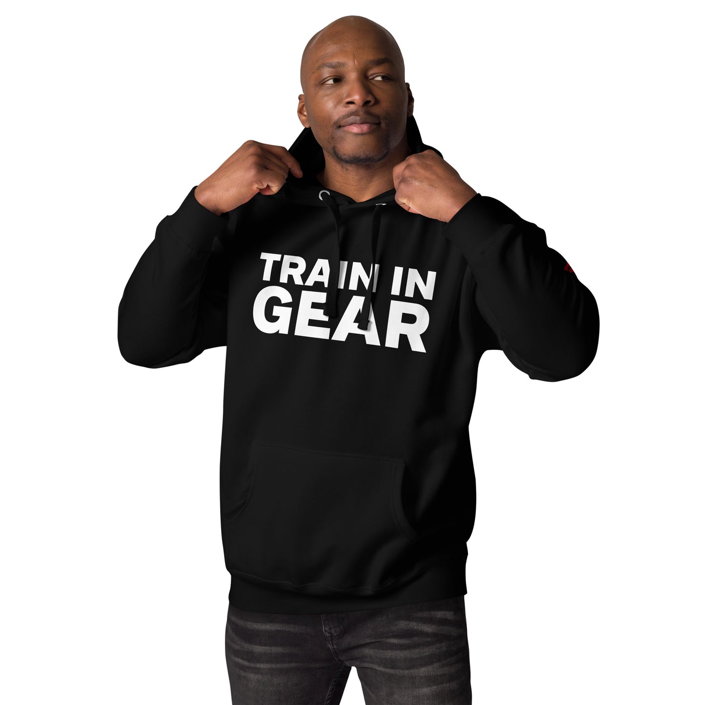 Train in Gear Black Printed Hoodie