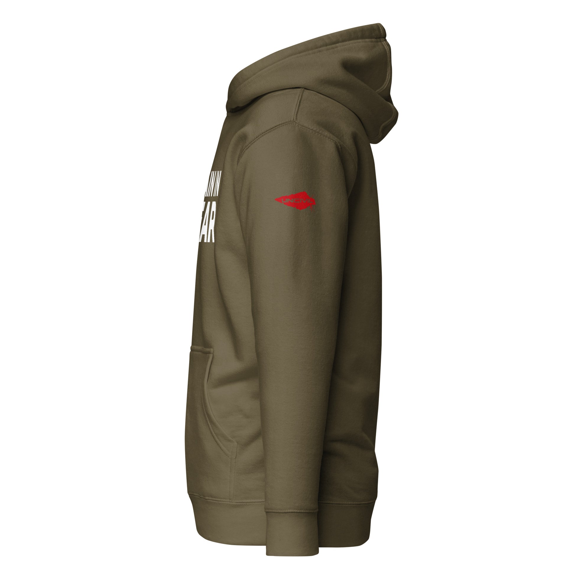 Train in Gear Army Green Printed Hoodie