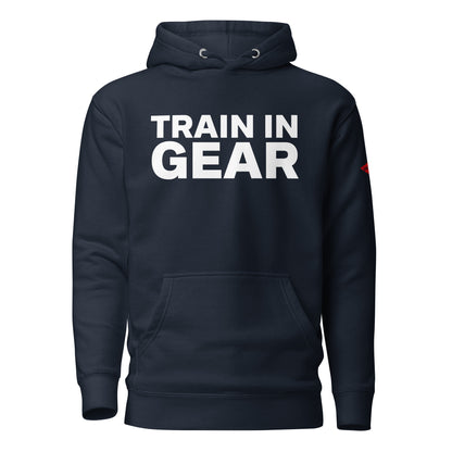 Train in Gear Navy Blue Printed Hoodie