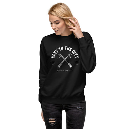 Keys to the City, Halligan bar design. Black women's long sleeve.