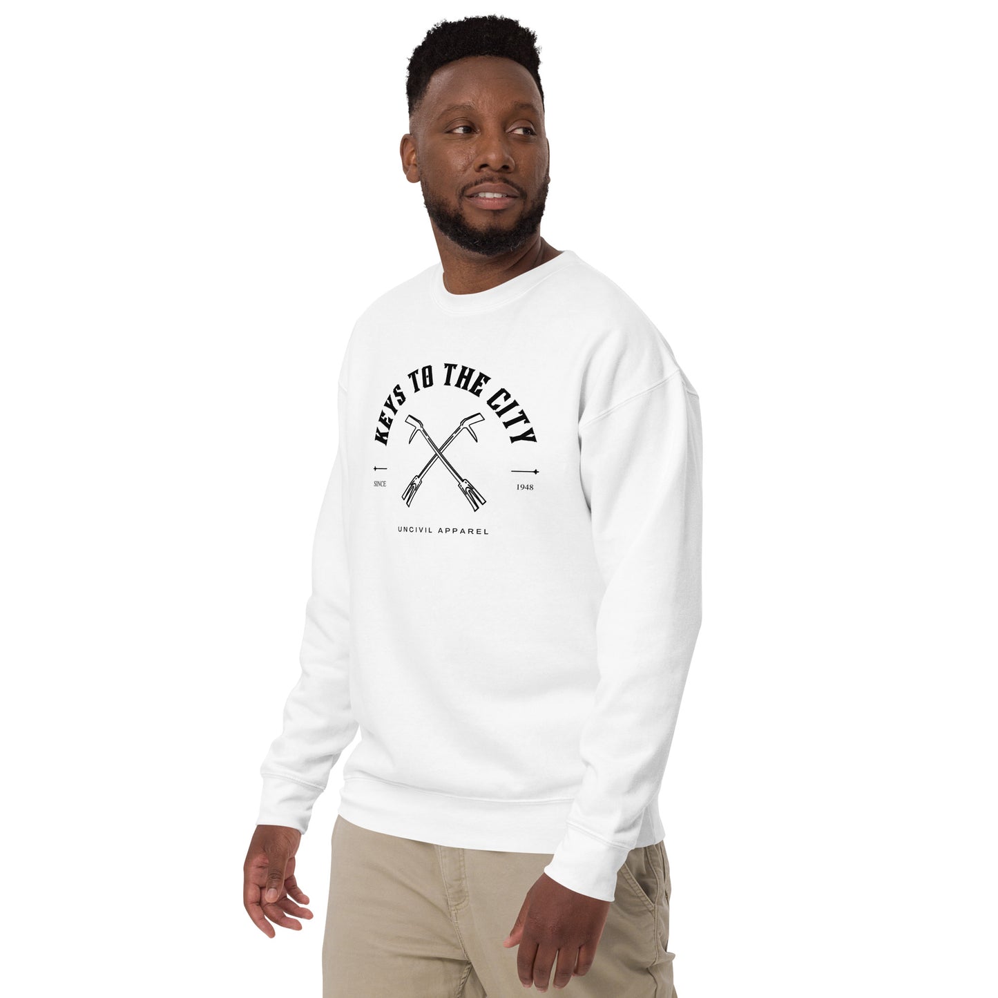 Keys to the City, Halligan bar design. White Men' long sleeve.