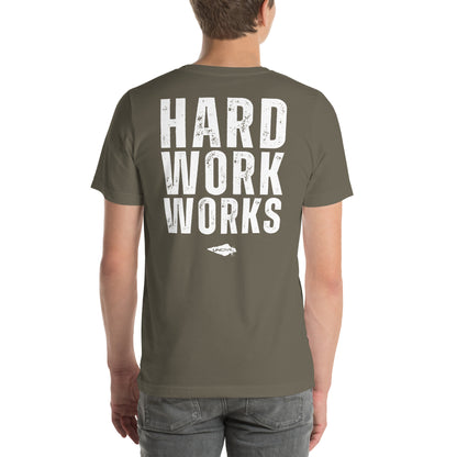Hard work works army green t-shirt - motivational shirt