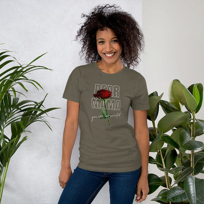 Dear Mama Tupac Shakur Inspired T-shirt, army green women's t-shirt