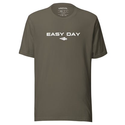Easy Day UNCIVIL Tee, inspired by the Navy Seals phrase "Easy Day". Army Green men's shirt.