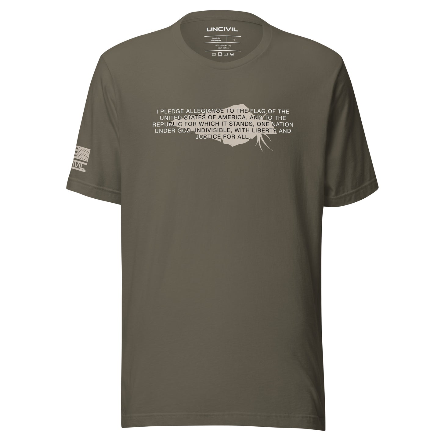 Army Green The Pledge of Allegiance UNCIVIL Tee