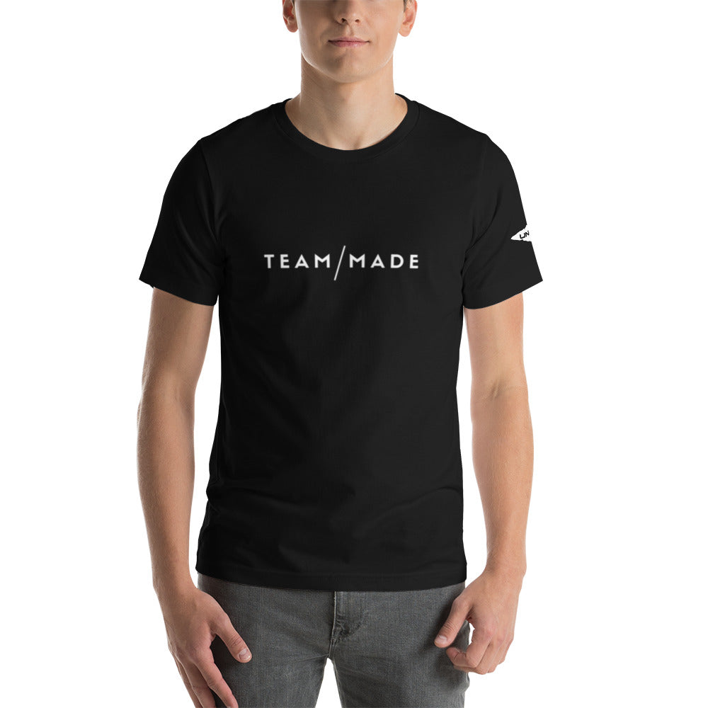 Team Made black t-shirt for men.