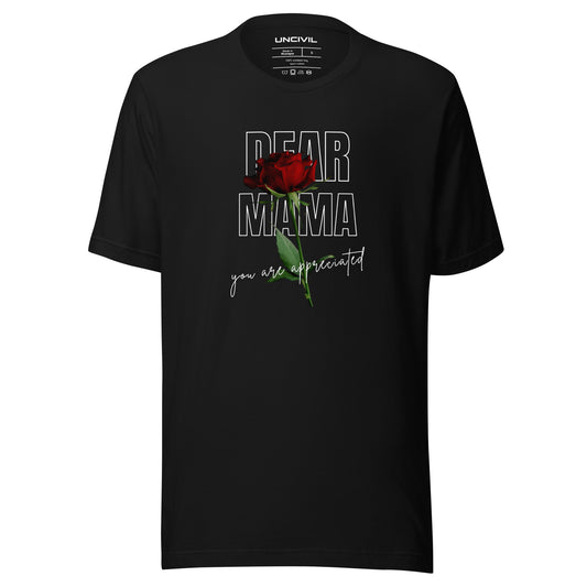 Dear Mama Tupac Shakur Inspired T-shirt, black unisex tee