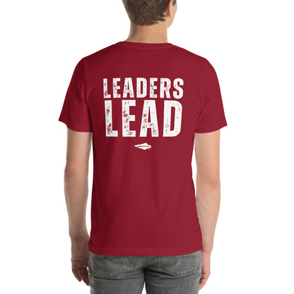 Leaders Lead red t-shirt - men's motivational shirts