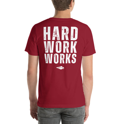 Hard work works Red t-shirt - motivational shirt