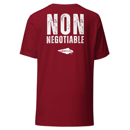 Non-Negotiable Red unisex motivational gym UNCIVIL T-shirt