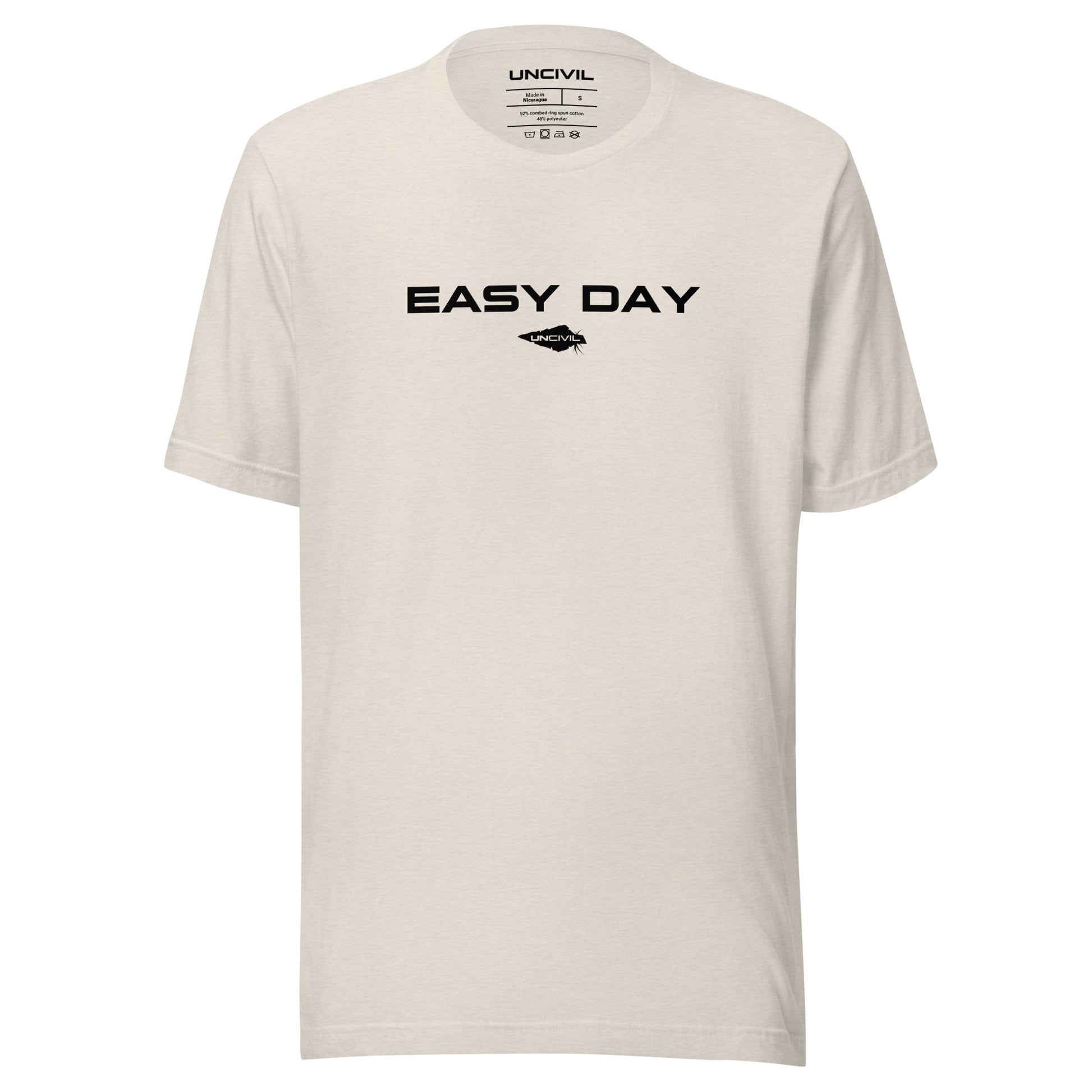 Easy Day UNCIVIL Tee, inspired by the Navy Seals phrase "Easy Day". Heather Dust men's shirt.