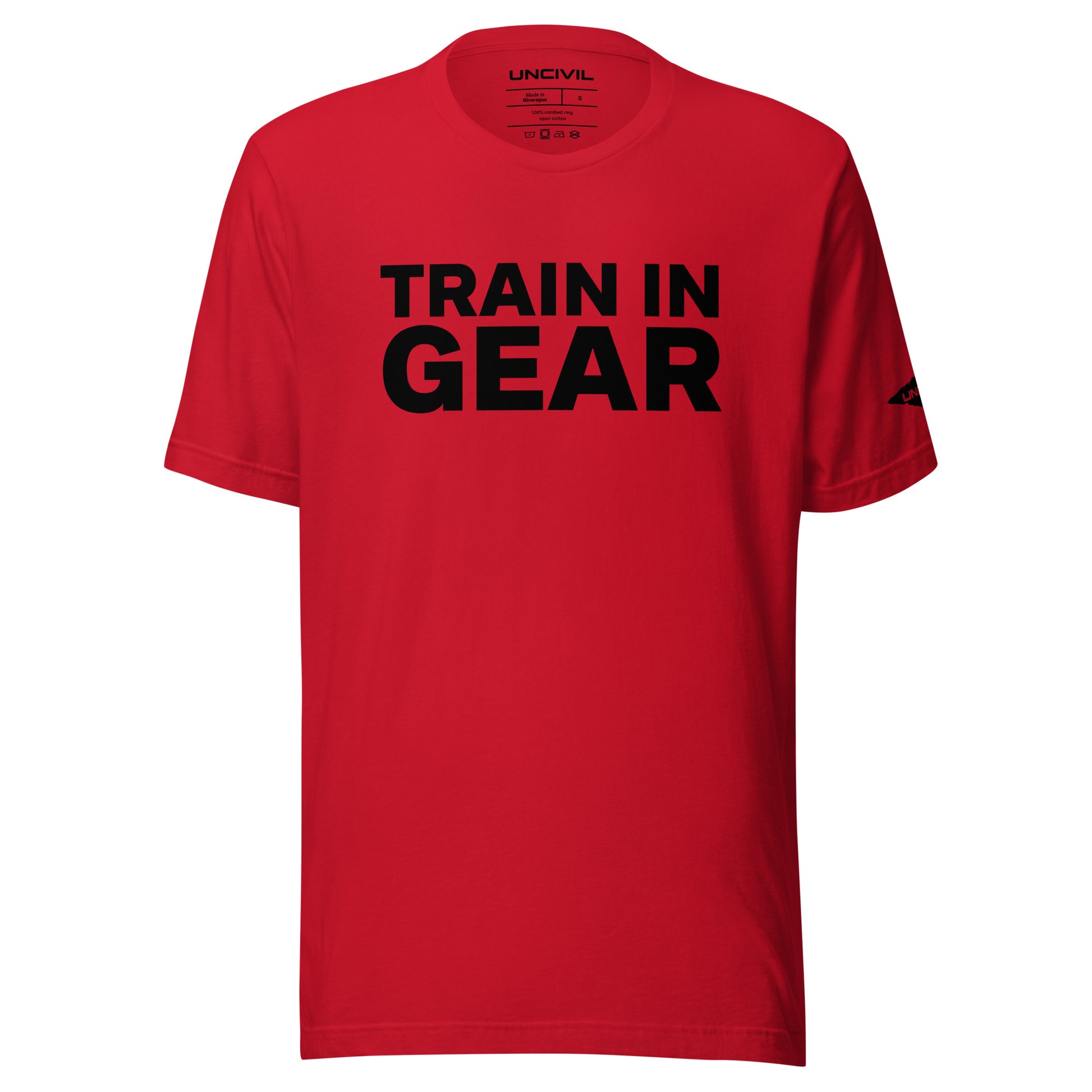 Train in Gear Firefighter shirt. Red Unisex t-shirt.