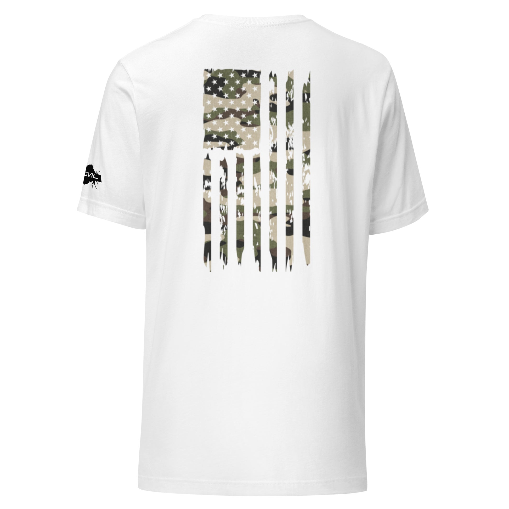Unisex White Camo army distressed American Flag t-shirt