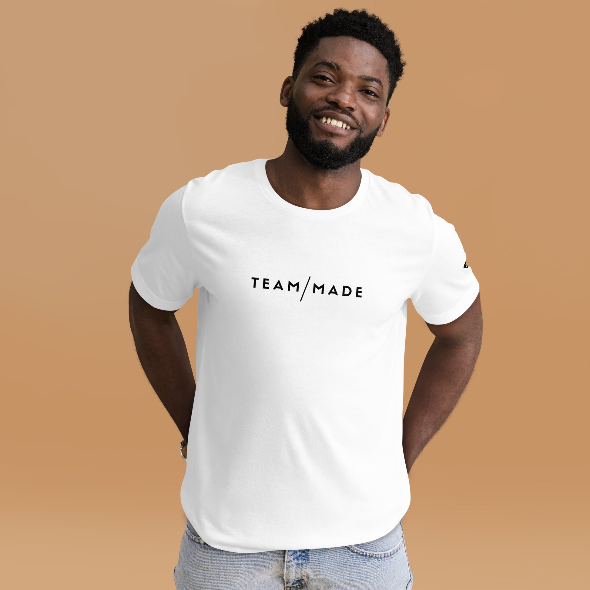 Team Made white t-shirt for men.