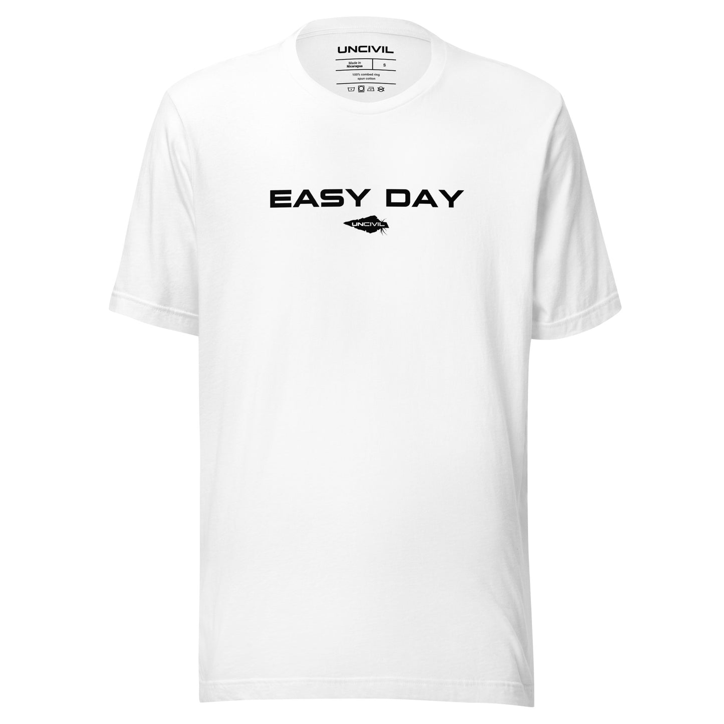 Easy Day UNCIVIL Tee, inspired by the Navy Seals phrase "Easy Day". White men's shirt.
