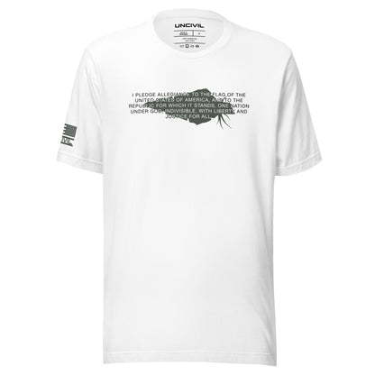 White The Pledge of Allegiance UNCIVIL Tee