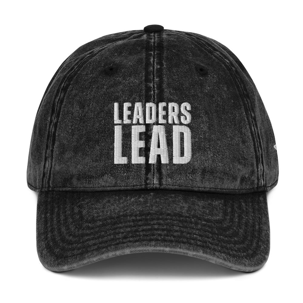 Leaders Lead Embroidered Black Vintage Hat with our UNCIVIL Spear.