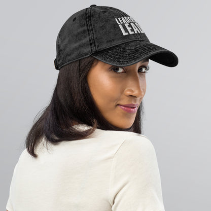 Leaders Lead Embroidered Black Vintage Hat with our UNCIVIL Spear.