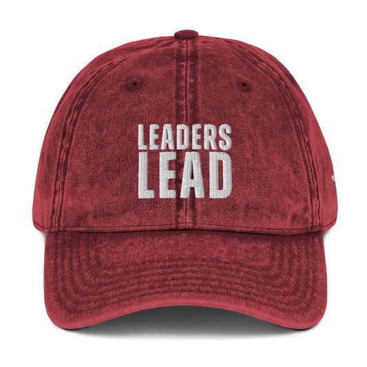 Leaders Lead Embroidered Red Vintage Hat with our UNCIVIL Spear.