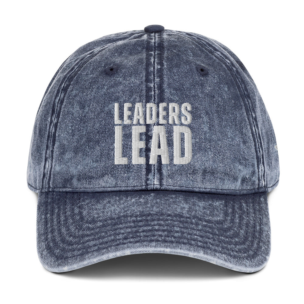 Leaders Lead Embroidered Blue Vintage Hat with our UNCIVIL Spear.
