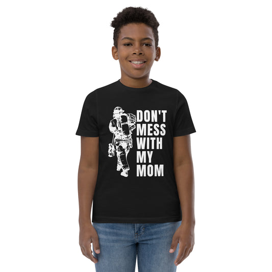 Show your love and support for your firefighter mom with our Don't Mess with my Mom UNCIVIL Tee. This tee features a striking graphic of a firefighter mom.