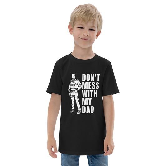 Kids Don't Mess with my Dad, Police shirt. Black youth shirt.
