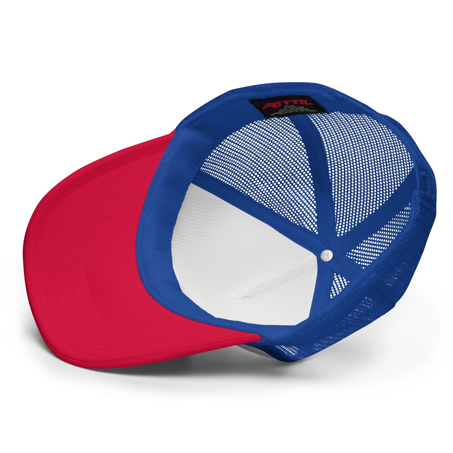 UNCIVIL Red, White, and Blue foam trucker hat that has an adjustable snap that ensures a comfortable fit, and the mesh back provides great breathability. Featuring our UNCIVIL Logo in Red.